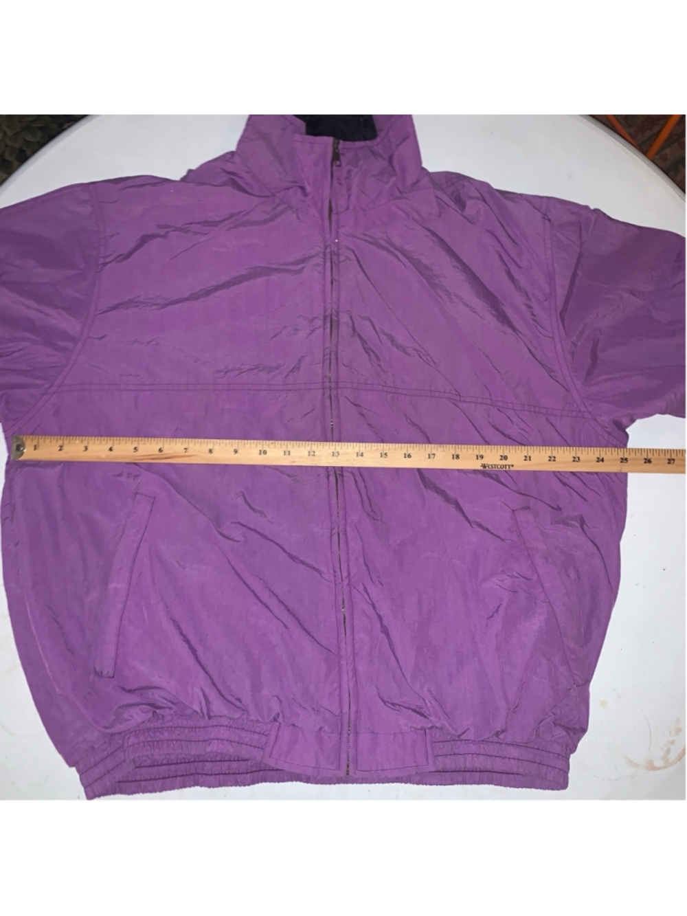 Vintage Great Athletic Sports Jacket size large Purple Full Zip - Picture 6 of 10